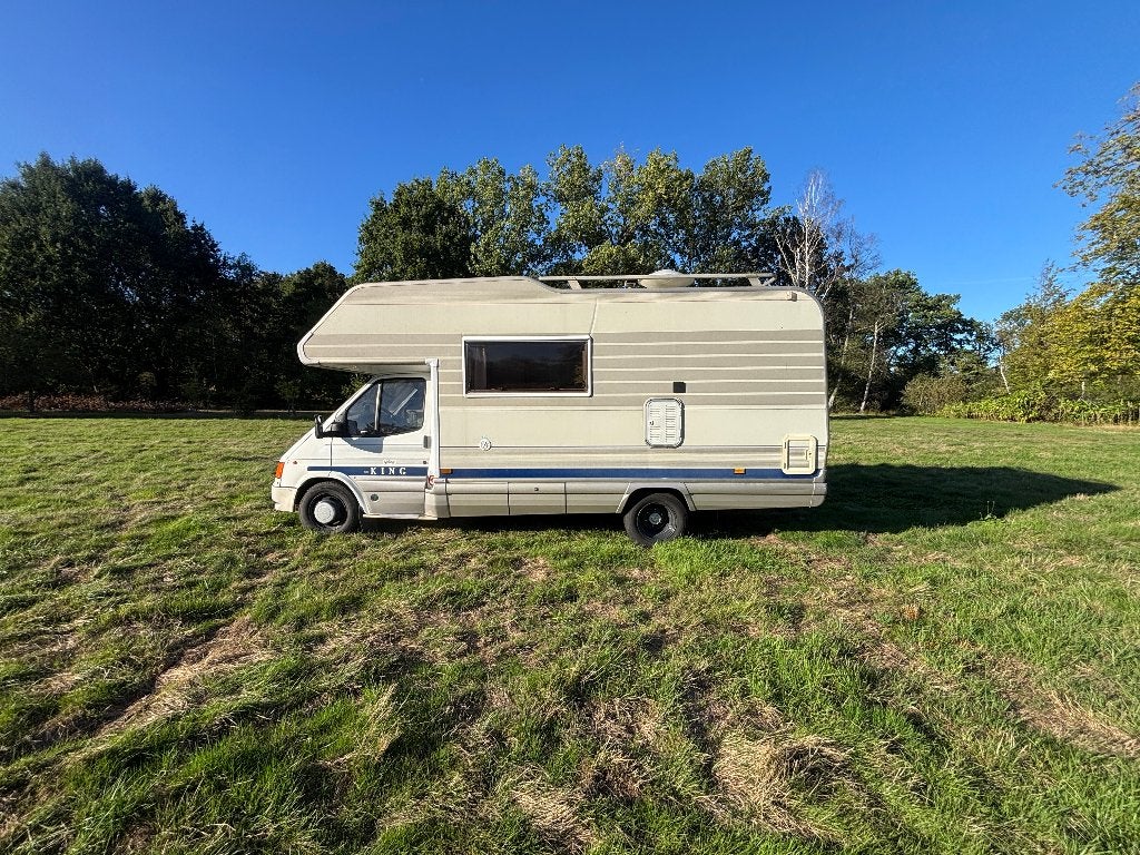 Oldtimer Ford Transit 2.5TD Elnagh King 620 pour 6 pers., Caravanes & Camping, Boîte manuelle, Ford, Diesel, Réfrigérateur
