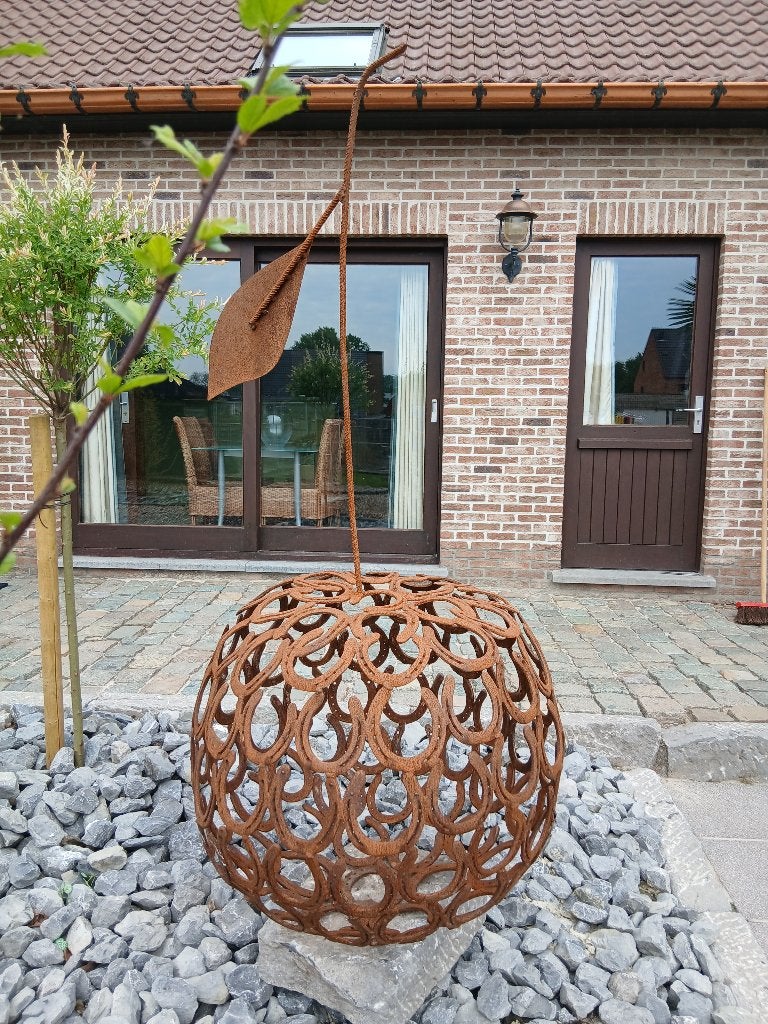 tuinbeeld & kunstwerk & appel uit hoefijzers gemaakt, Ophalen, Nieuw, Metaal, Abstract beeld
