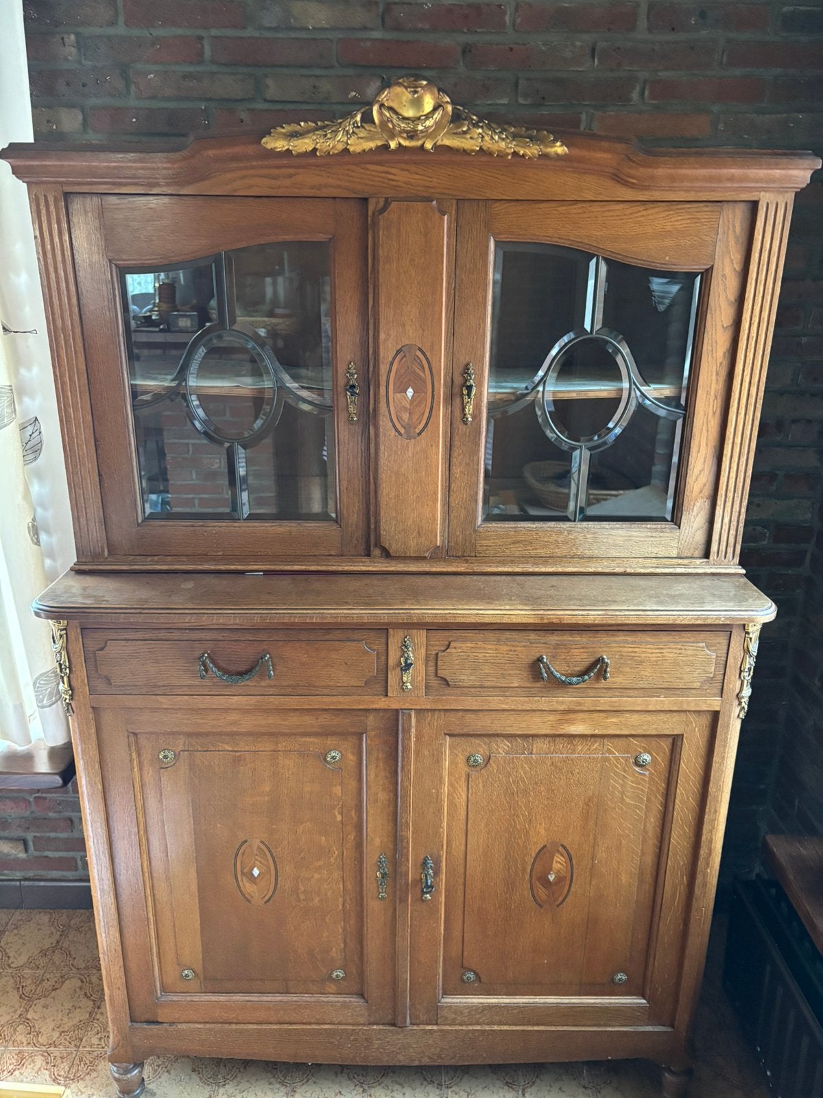 Buffetkast, bleek hout, Huis en Inrichting, Ophalen, Zo goed als nieuw, Glas