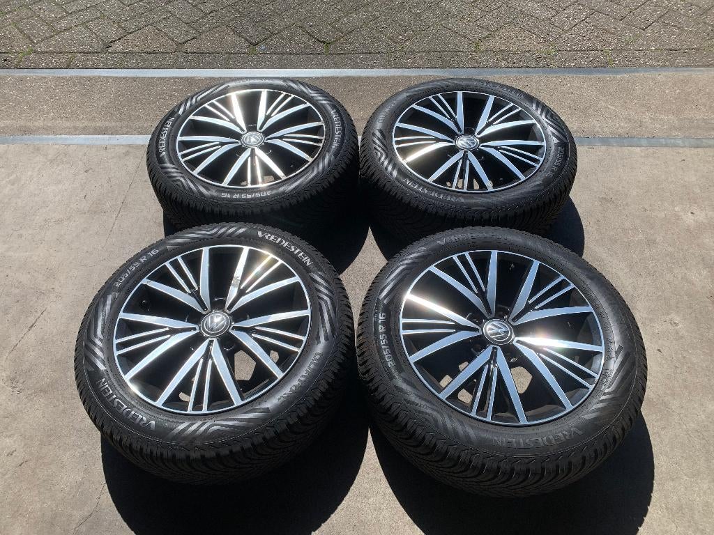 ORIGINELE VW GOLF 5/6/7/8 CADDY VELGEN + 4S BANDEN 205 55 16, Enlèvement ou Envoi, Utilisé