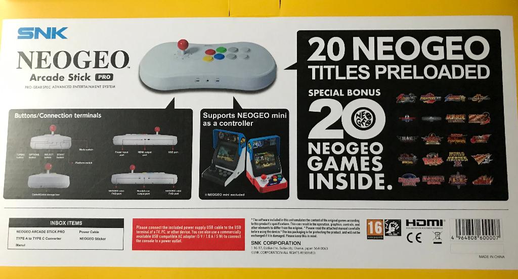 NEO GEO ARCADE STICK PRO - ETAT NEUF, Consoles de jeu & Jeux vidéo, Enlèvement ou Envoi, Neuf, Playstation 5