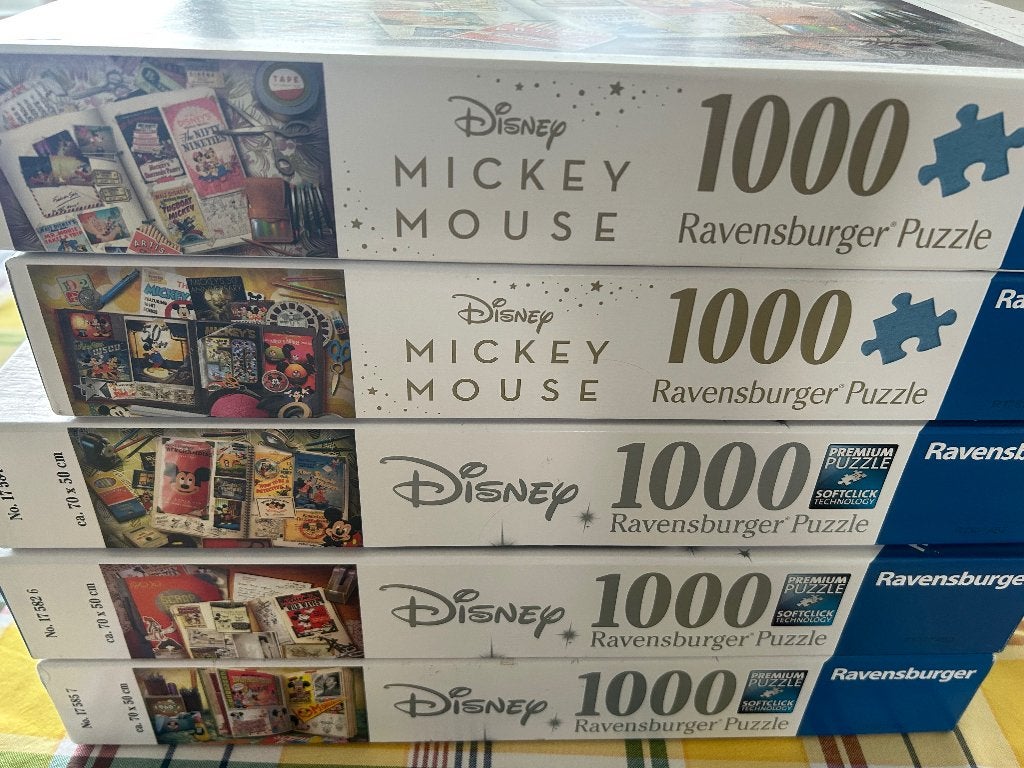 Ravensburger puzzel lot van vijf Disney, Hobby en Vrije tijd, Ophalen of Verzenden, 500 t/m 1500 stukjes, Zo goed als nieuw, Legpuzzel
