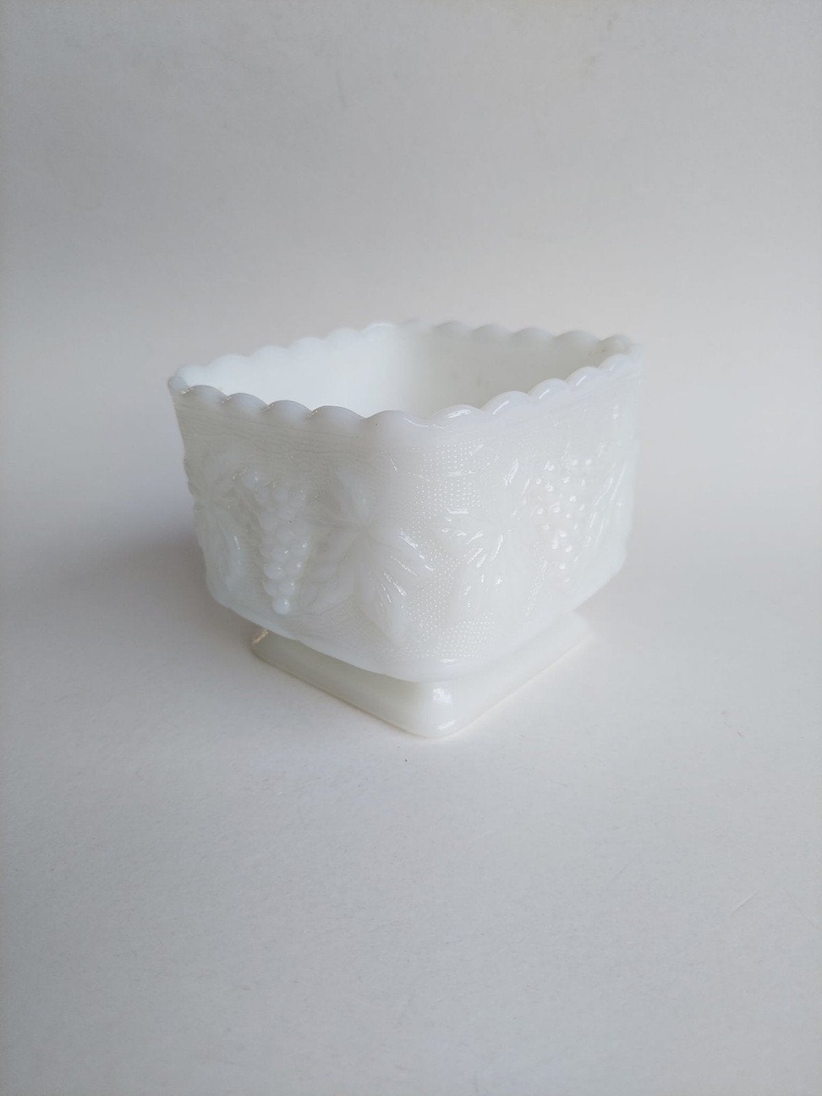 Witte vierkante opaline/melkglazen pot/bewaarpot/snoeppot, Enlèvement