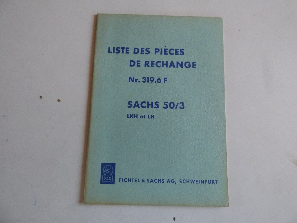 SACHS 50/3 LKH & LH ONDERDELENLIJST 319.6 F, Vélos & Vélomoteurs, Modes d'emploi & Notices d'utilisation, Enlèvement ou Envoi