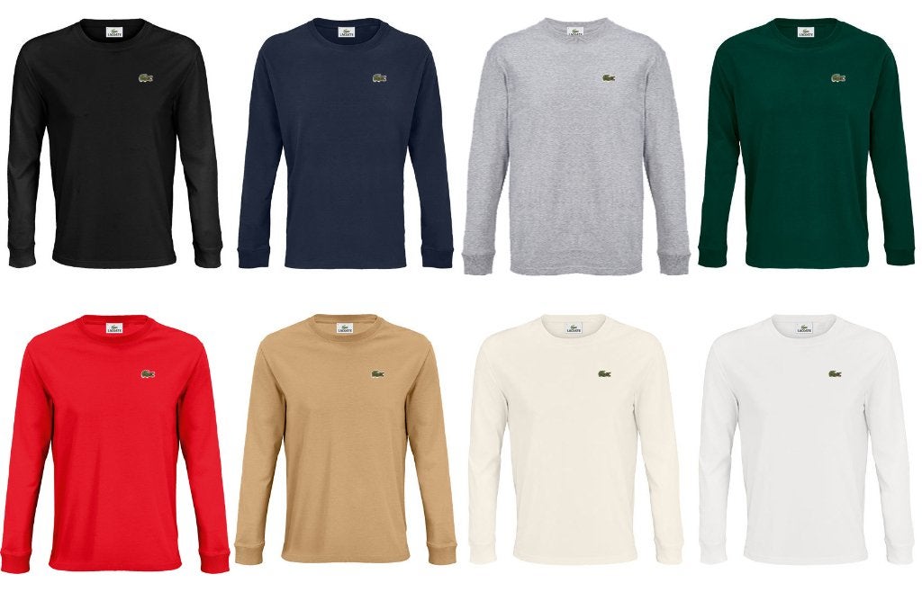 Lacoste T-shirt 8 kleuren Lange Mouwen XS-4XL Nieuw, Neuf, Autres couleurs, Lacoste, Autres tailles