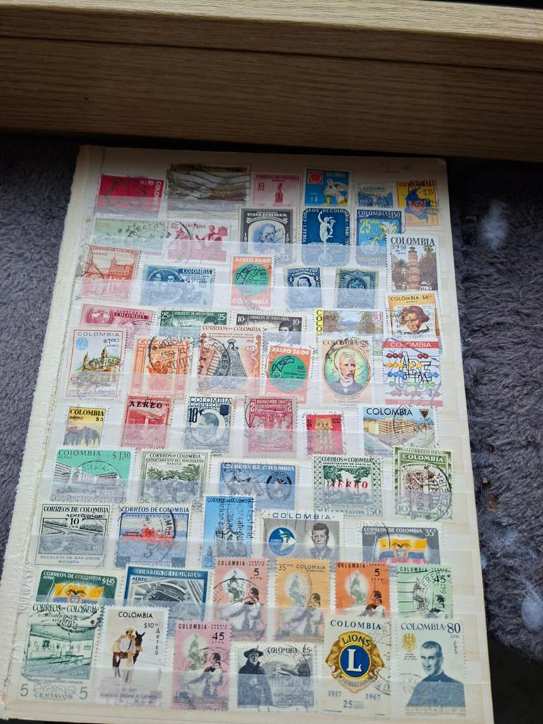 Postzegels colombia, Ophalen