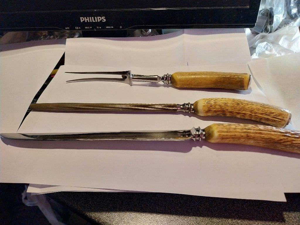 TRES BEAU SET POUR DECOUPER LE ROTI OU VIANDE  1920 ANGLAIS, Electroménager, Pièces & Accessoires, Comme neuf, Enlèvement