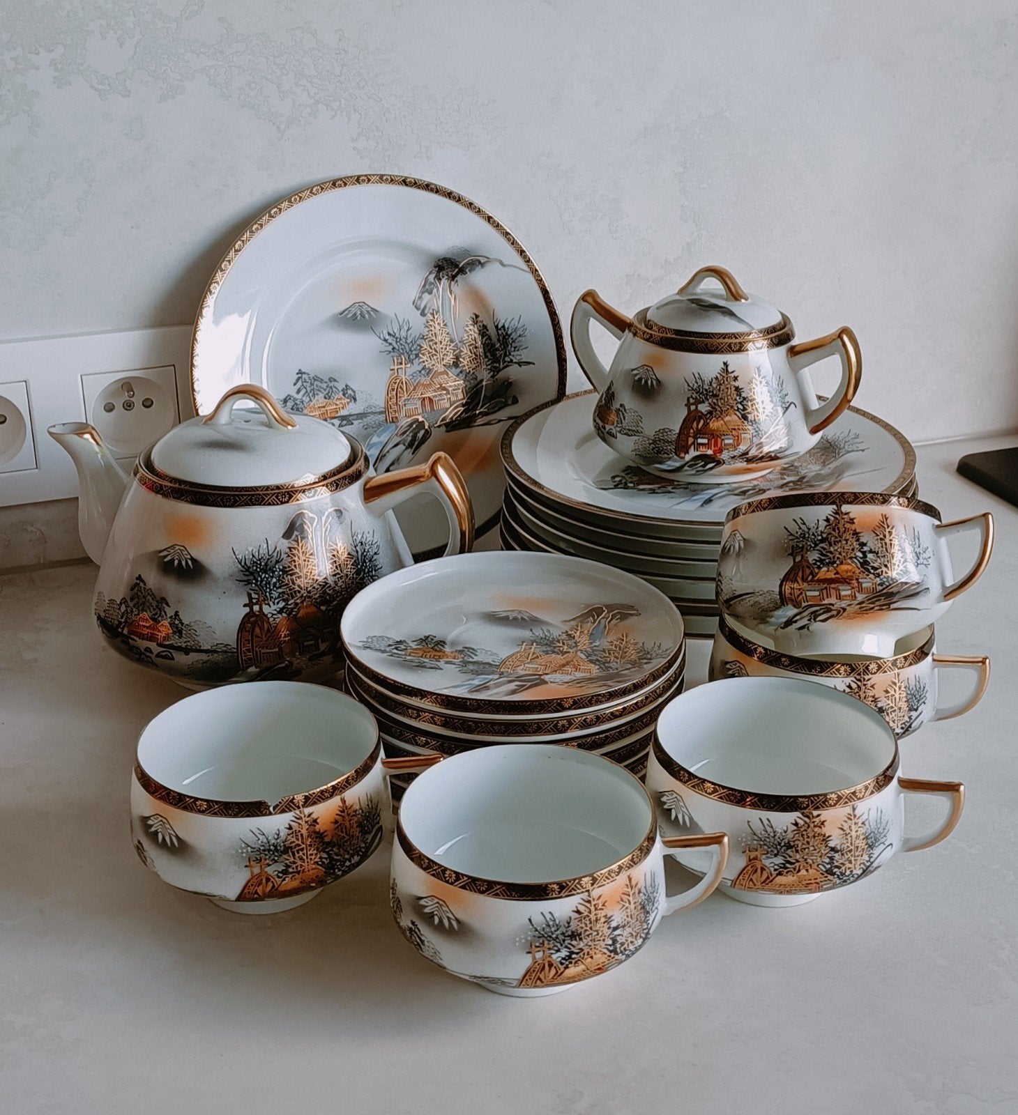 Japans eierschaal porselein theeservies, Soko China, Antiek en Kunst, Ophalen
