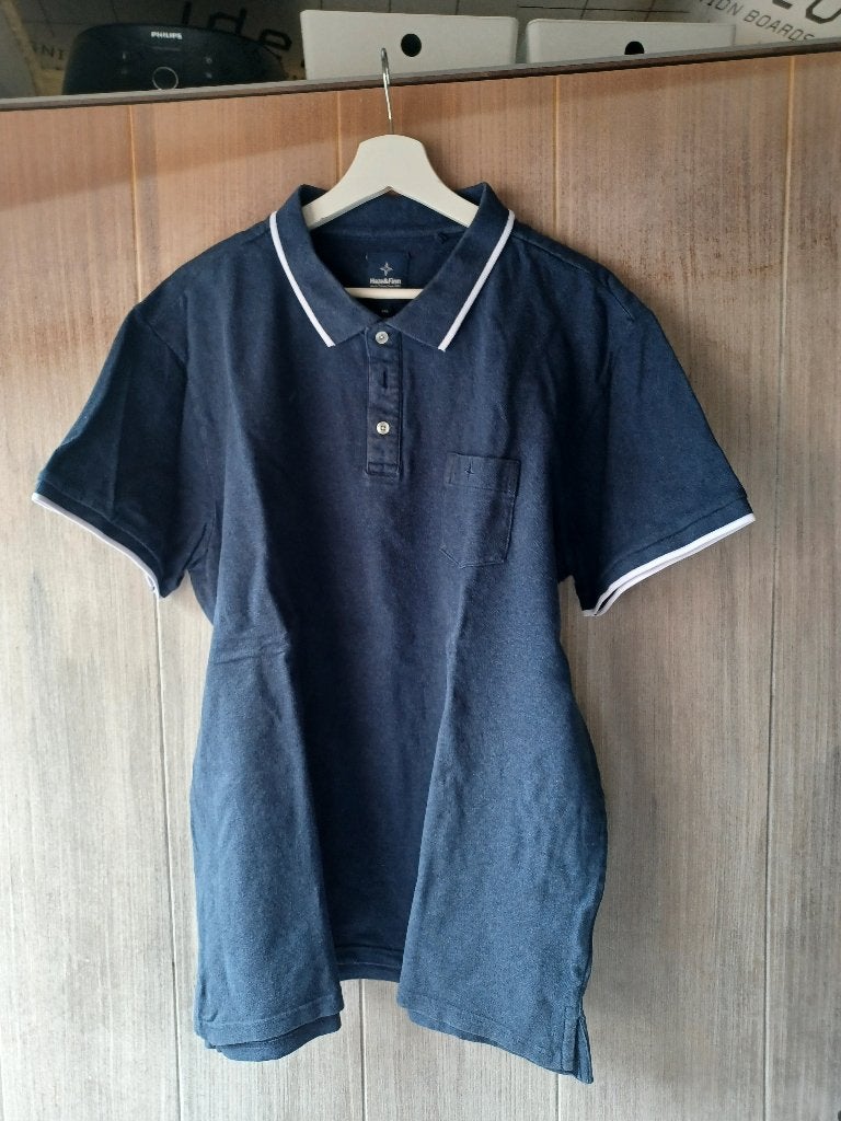 HAZE&FINN BLAUWE HEREN POLO MAAT 3XL, Blauw, Overige maten, Ophalen of Verzenden, Zo goed als nieuw
