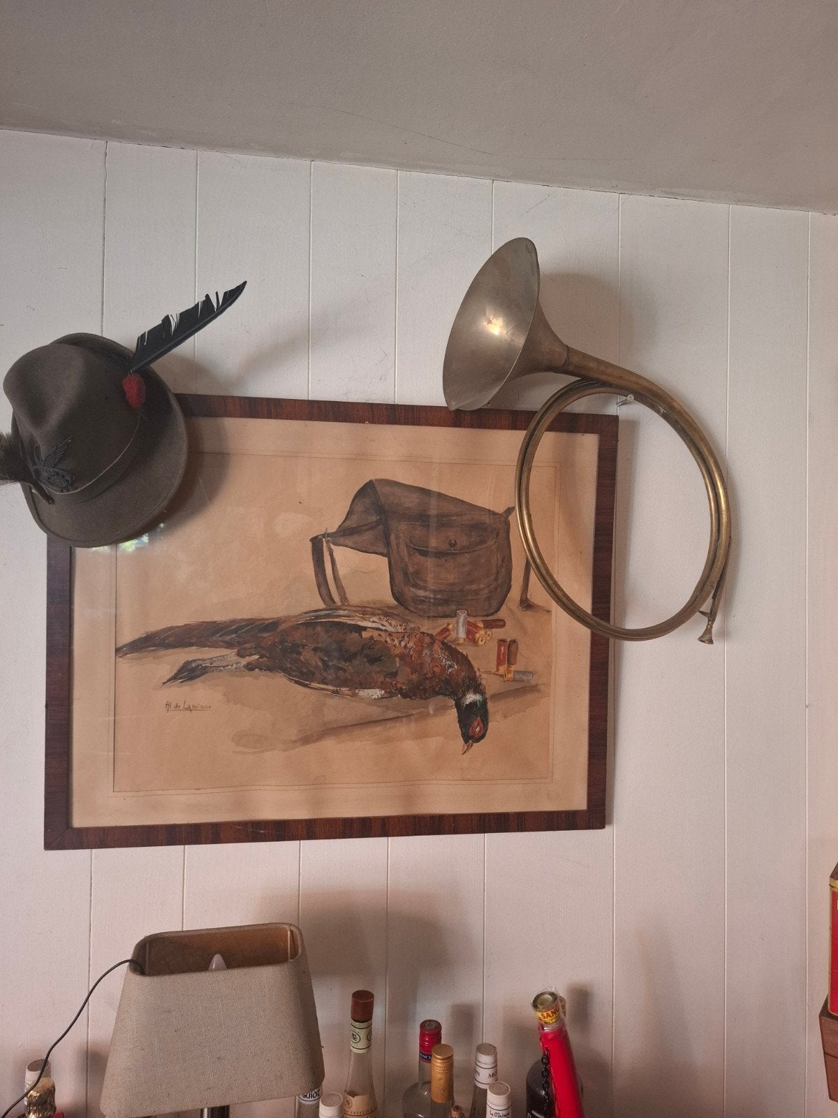 mooi jachttafereel gesigneert van Al.de Laminne, Antiek en Kunst, Ophalen of Verzenden