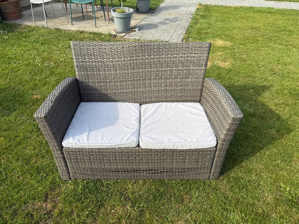 Loungeset rotan, Tuin en Terras, Ophalen, 4 zitplaatsen, Gebruikt, Rotan