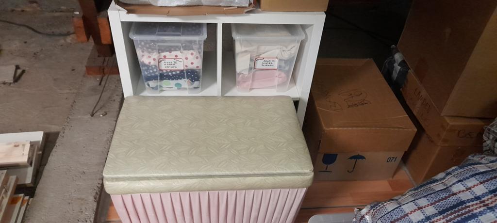Vintage roze/écru kofferbak, Antiek en Kunst, Ophalen