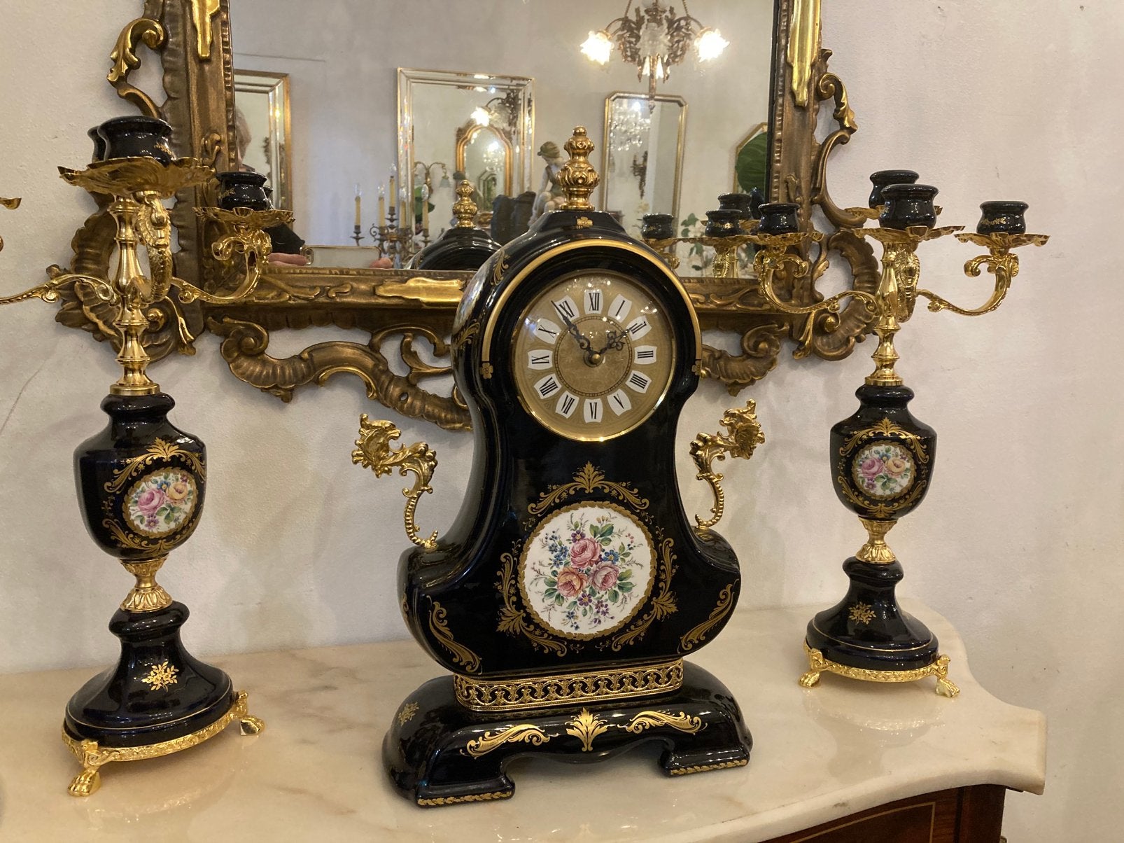 Limoges pendulestel met brons, Antiquités & Art, Antiquités | Horloges, Enlèvement
