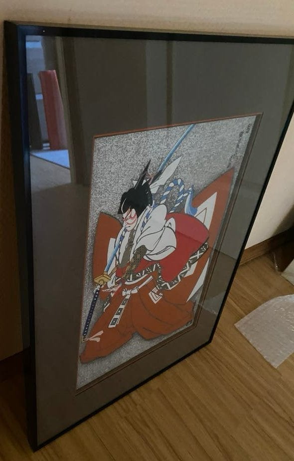 Japanese wood block ‘shibaraku’, Huis en Inrichting, Ophalen of Verzenden, Zo goed als nieuw