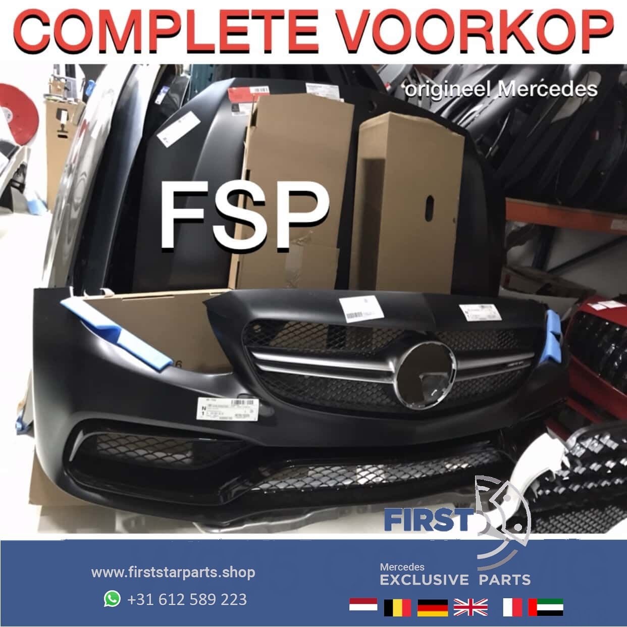 W205 C205 C63 AMG VOORKOP Mercedes C Klasse 2014-2018  ZWART, Utilisé, -, Avant, -