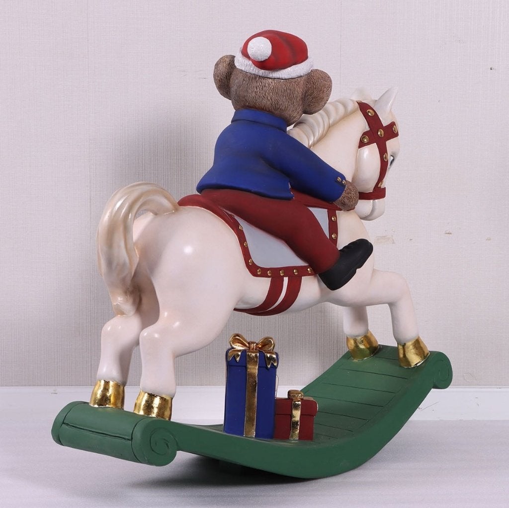 Ours de Noël sur cheval à bascule 93 x 82 x 32 cm, Enlèvement, Neuf