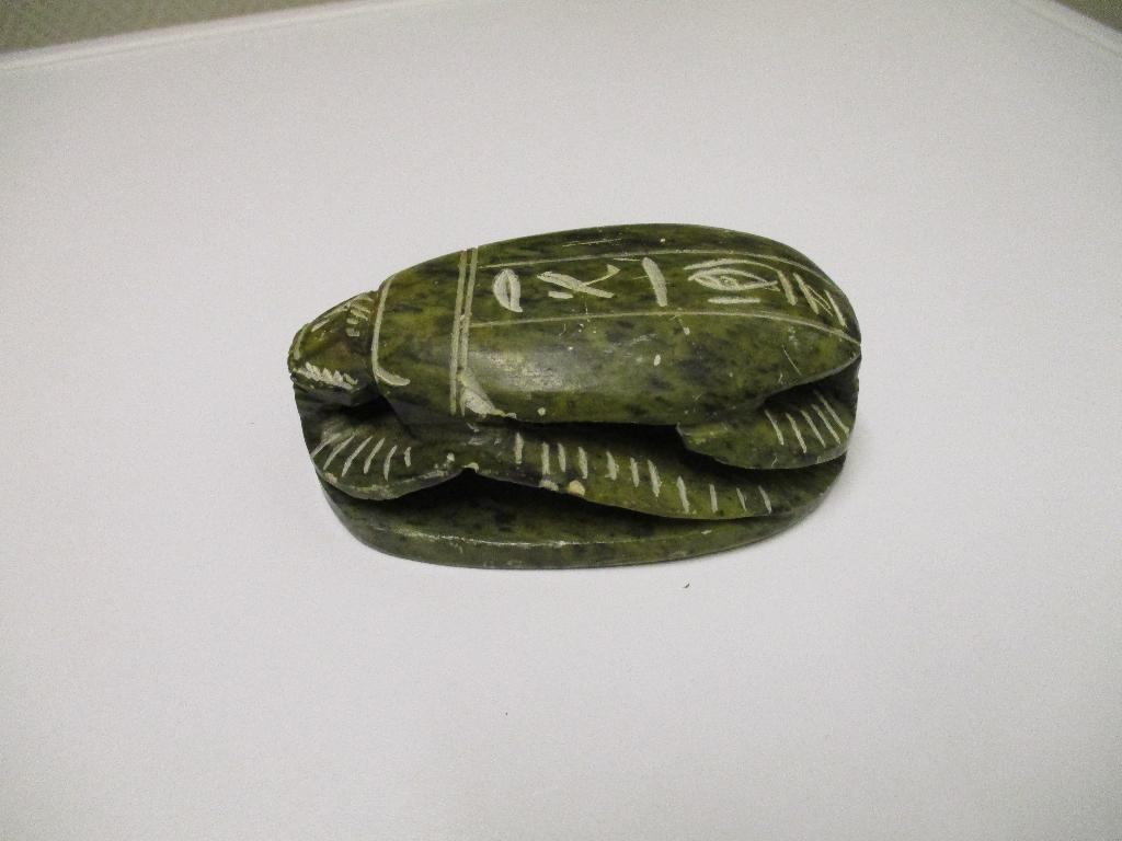 EGYPTISCHE SCARABEE-AMULET-NATUURSTEEN-HANDGEMAAKT, Ophalen of Verzenden