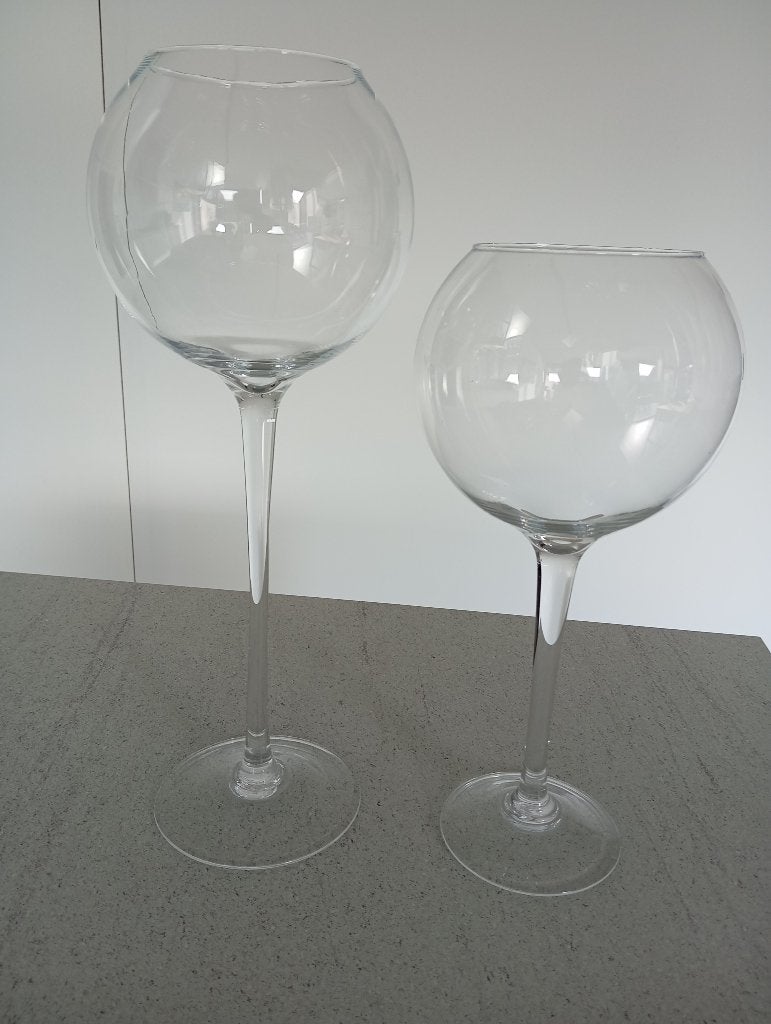 Vazen, Maison & Meubles, Transparent, Comme neuf, Verre, Enlèvement