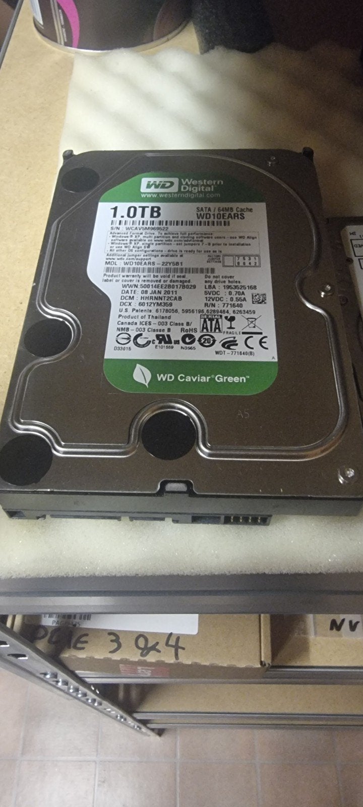 1TB HDD WD, Computers en Software, Ophalen, Intern, Zo goed als nieuw, WD (Western Digital)