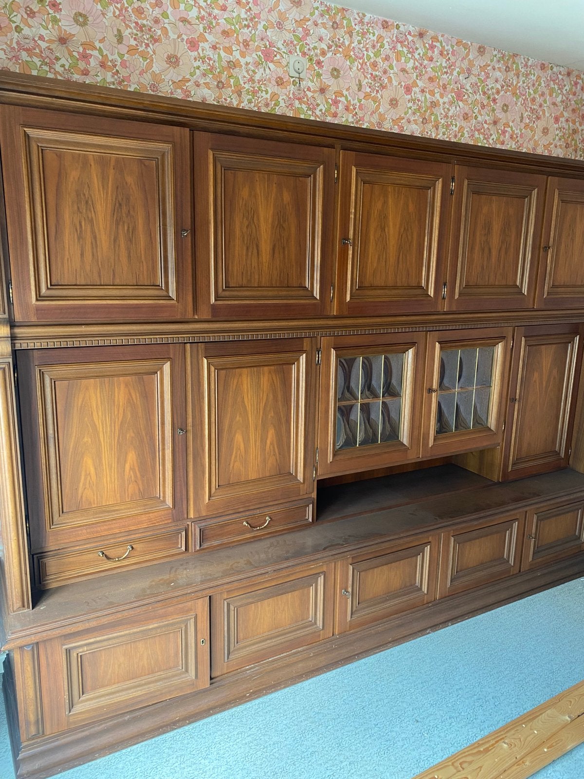 Grote wandkast in notelaar, Cerisier, 250 à 300 cm, Enlèvement, Utilisé