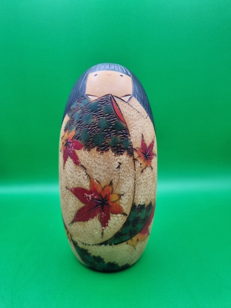Magnifique kokeshi Shōzan d'Usaburo, Enlèvement ou Envoi, Bois, 17 cm, Poupée