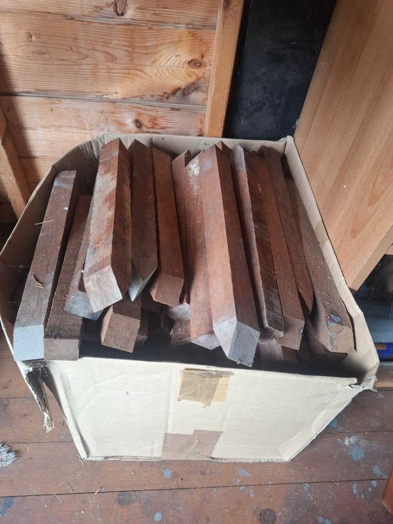 Azobé paaltjes 40cm, Tuin en Terras, Ophalen, Palen, Nieuw, Hardhout