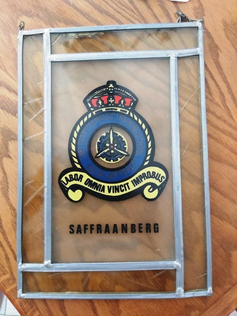 Luchtmacht Saffraanberg glasraam Vliegtuig School Leger Sgt, Ophalen of Verzenden, Luchtmacht