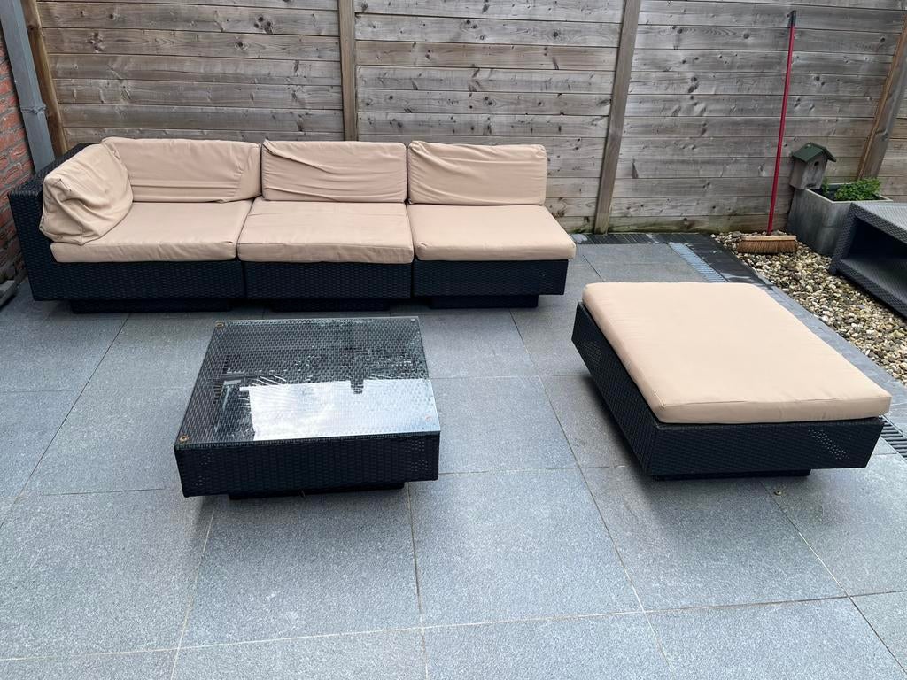 Loungeset wicker, Tuin en Terras, Ophalen, Gebruikt, Wicker, Loungeset
