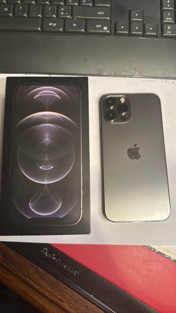 IPHONE 12 pro max 256 gerenoveerd, Zwart, IPhone 12 Pro Max, Zo goed als nieuw, 100 %