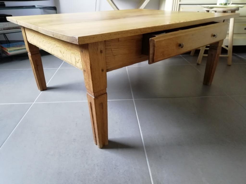 Table salon en chêne massif, Moins de 50 cm, Enlèvement, Utilisé, 50 à 100 cm