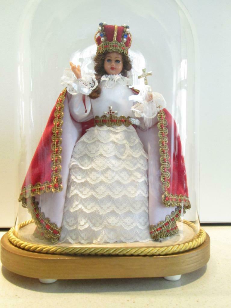 Glazen stulp van een wassen kindje Jezus van 30 cm hoog, Antiek en Kunst, Ophalen