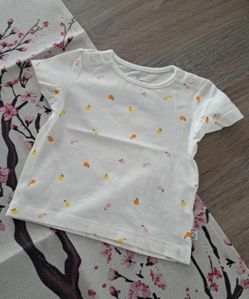 Cuddles&Smiles wit shirt met fruitjes 62, Enlèvement ou Envoi, Comme neuf, Chemisette ou Manches longues, Fille