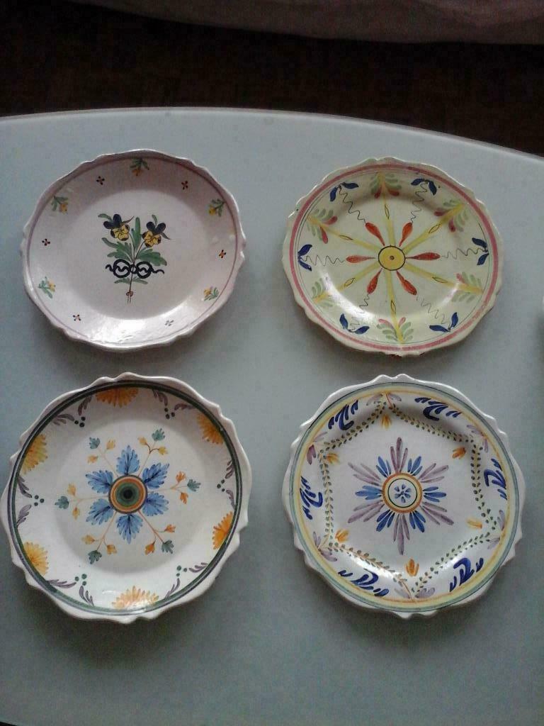 Quatre assiettes en faïence  Nevers France 19siècle(23/24cm), Antiquités & Art, Enlèvement ou Envoi