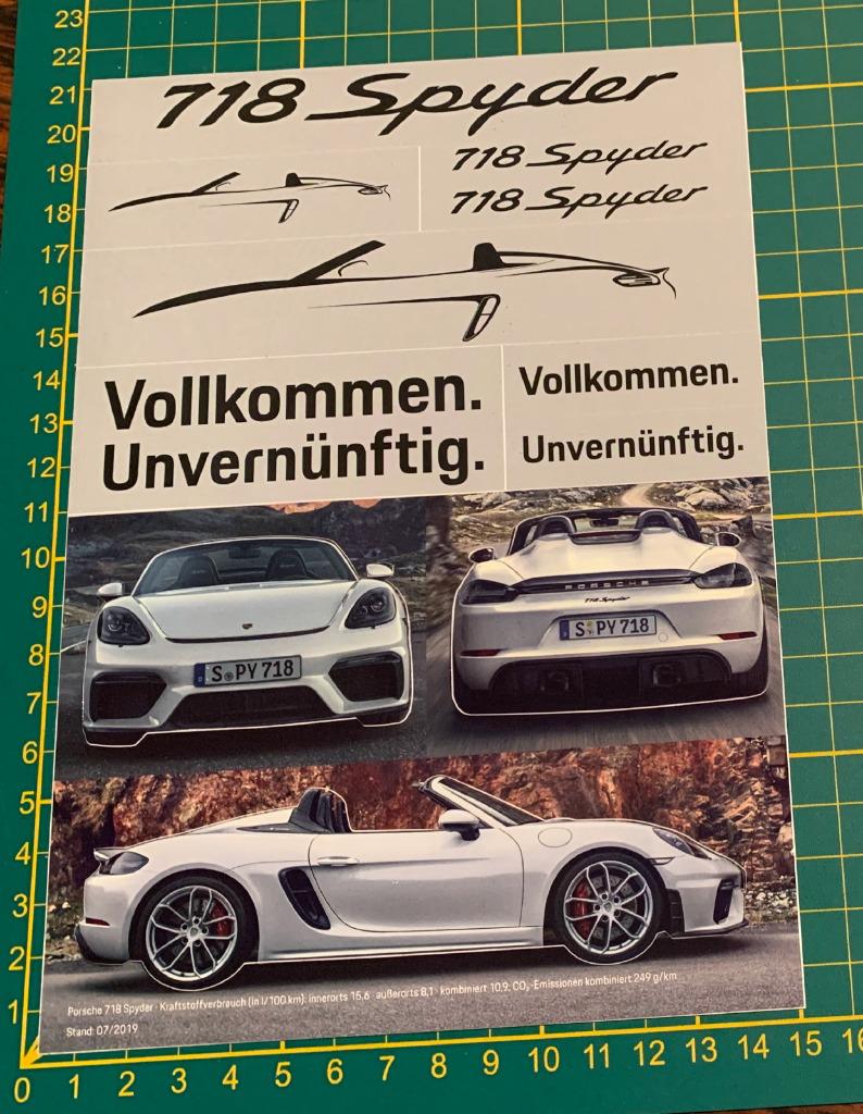 Stickerblad A5 Porsche 718 Spyder, Ophalen of Verzenden, Zo goed als nieuw