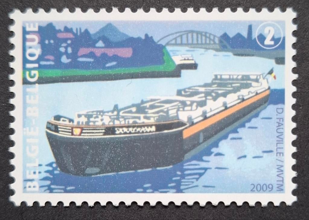 België: OBP 3880 ** Binnenscheepvaart 2009., Scheepvaart, Frankeerzegel, Ophalen of Verzenden, Zonder stempel