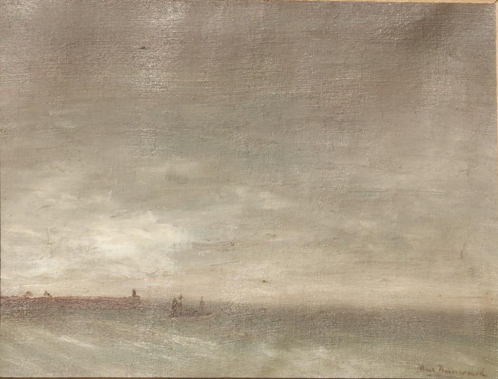 Door Boerewaard (1893-1972): Marine (O/D, 50 x 42 cm), Antiek en Kunst, Ophalen of Verzenden