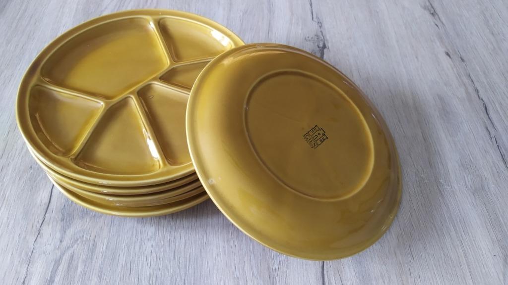 Lot de 6 assiettes à fondue, gourmet, ... brunes, Enlèvement