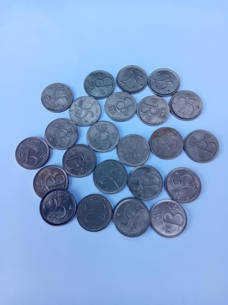 Set munten 25 cent van 1964 tot en met 1975  Belgie Belgique, Enlèvement, Monnaie en vrac