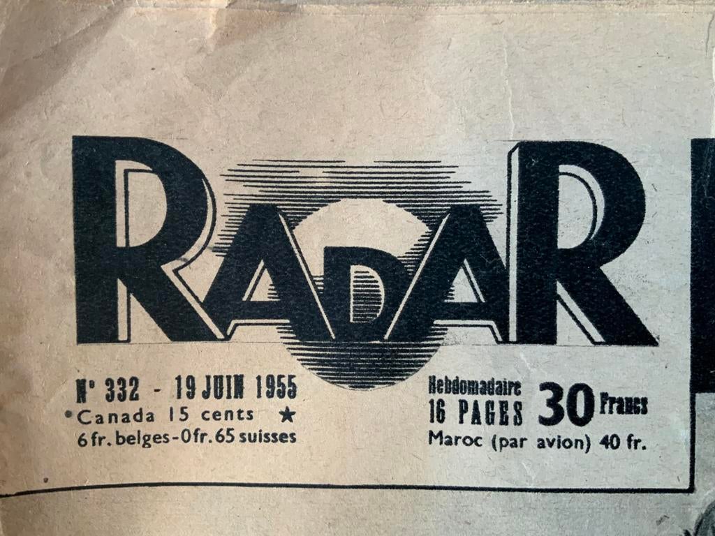 RADAR no 332 19 juni 1955 90 Morts aux 24 heures Du Mans, Boeken, Ophalen of Verzenden, Gelezen