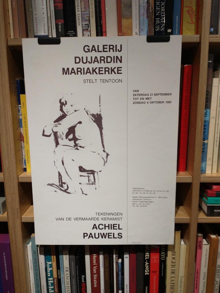 Galerij Dujardin Mariakerke - Achiel Pauwels affiche 1985, Ophalen of Verzenden, Gebruikt