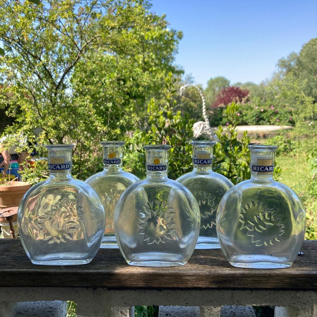 5x Ricard glazen karaf fles, Ophalen, Gebruikt, Overige typen