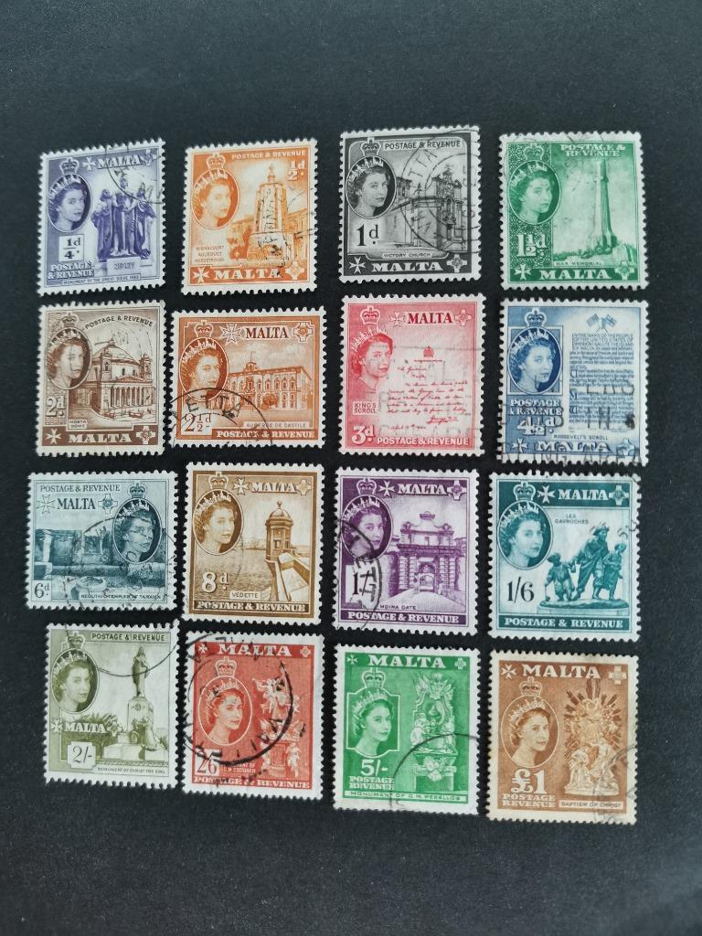 Malte 1956-57 - Reine Elisabeth II, Enlèvement ou Envoi, Malte, Affranchi