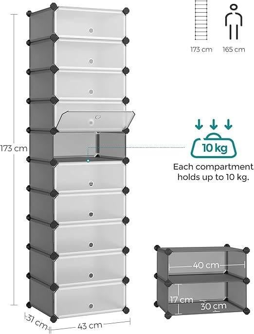 Schoenenkast met 10 vakken | GRATIS LEVERING, -, Verzenden, SONGMICS, -
