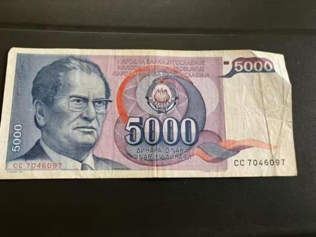 biljet YOUGOSLAVIE 5000 DINAR  joegoslavië Josip Broz Tito, Ophalen of Verzenden, Joegoslavië