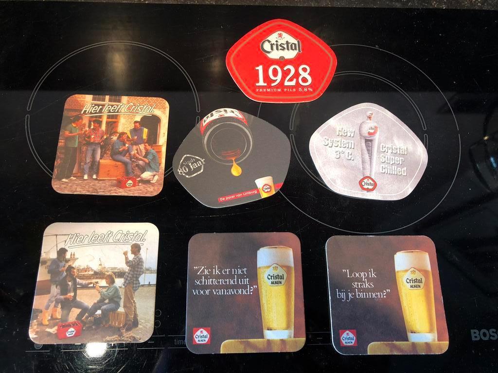 CRISTAL ALKEN bierviltjes lot van 32 ( 6 foto's), Ophalen of Verzenden, Gebruikt, Viltje(s), Overige merken