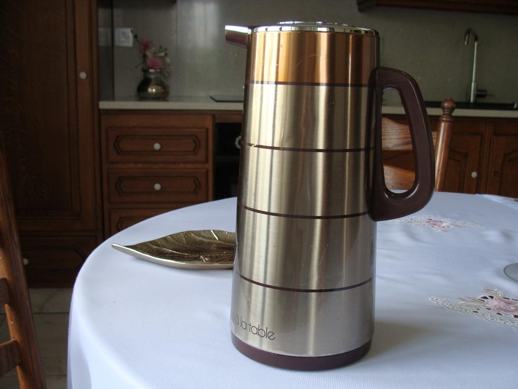 grand thermo inox signé collection "Joie à la table" vintage, Maison & Meubles, Enlèvement ou Envoi, Utilisé, Autres styles, Autres types