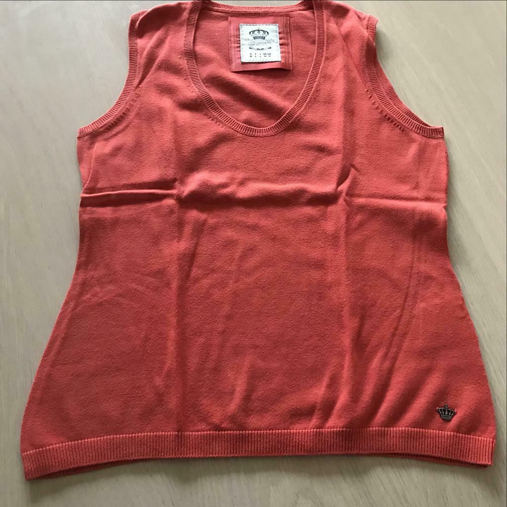 Oranje debardeur met V-hals - Esprit - M/L, Maat 38/40 (M), Oranje, Ophalen of Verzenden, Gedragen