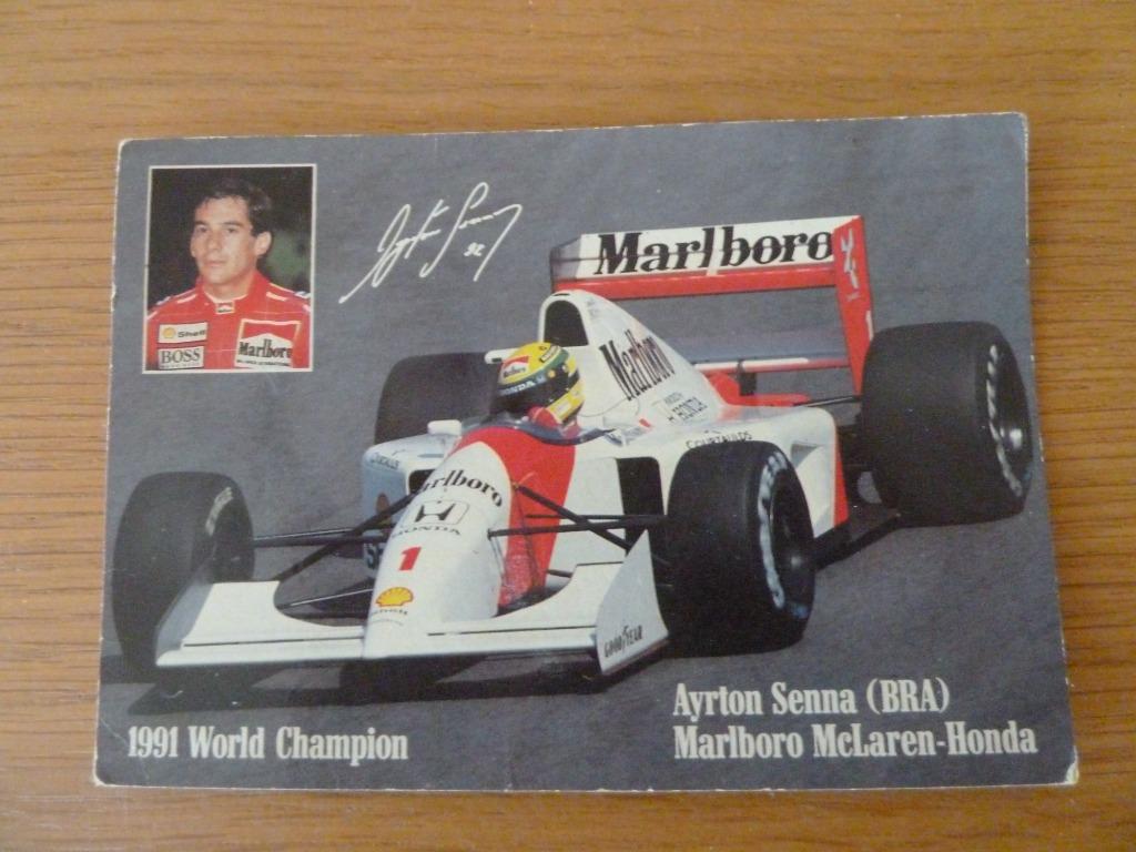 AYRTON SENNA (BRA) * POSTKAART, Ophalen of Verzenden, Gebruikt, Auto's