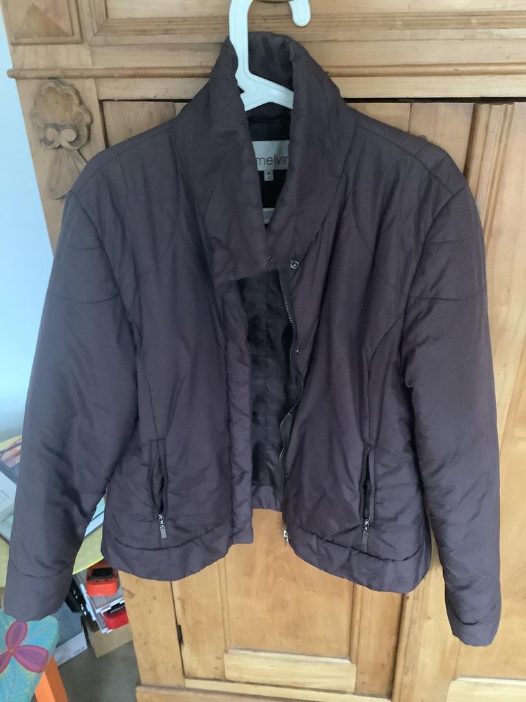 Gewatteerde jas voor het tussenseizoen van Melvin, Kleding | Dames, Ophalen, Zo goed als nieuw, Maat 46/48 (XL) of groter, Bruin