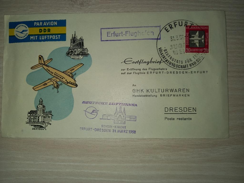 DDR luchtpost lot 896, Ophalen of Verzenden, DDR, Gestempeld